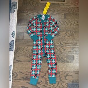 NWT Hanna Andersson Disney Mickey Mouse Holiday Plaid Baby Sleeper | Size 85